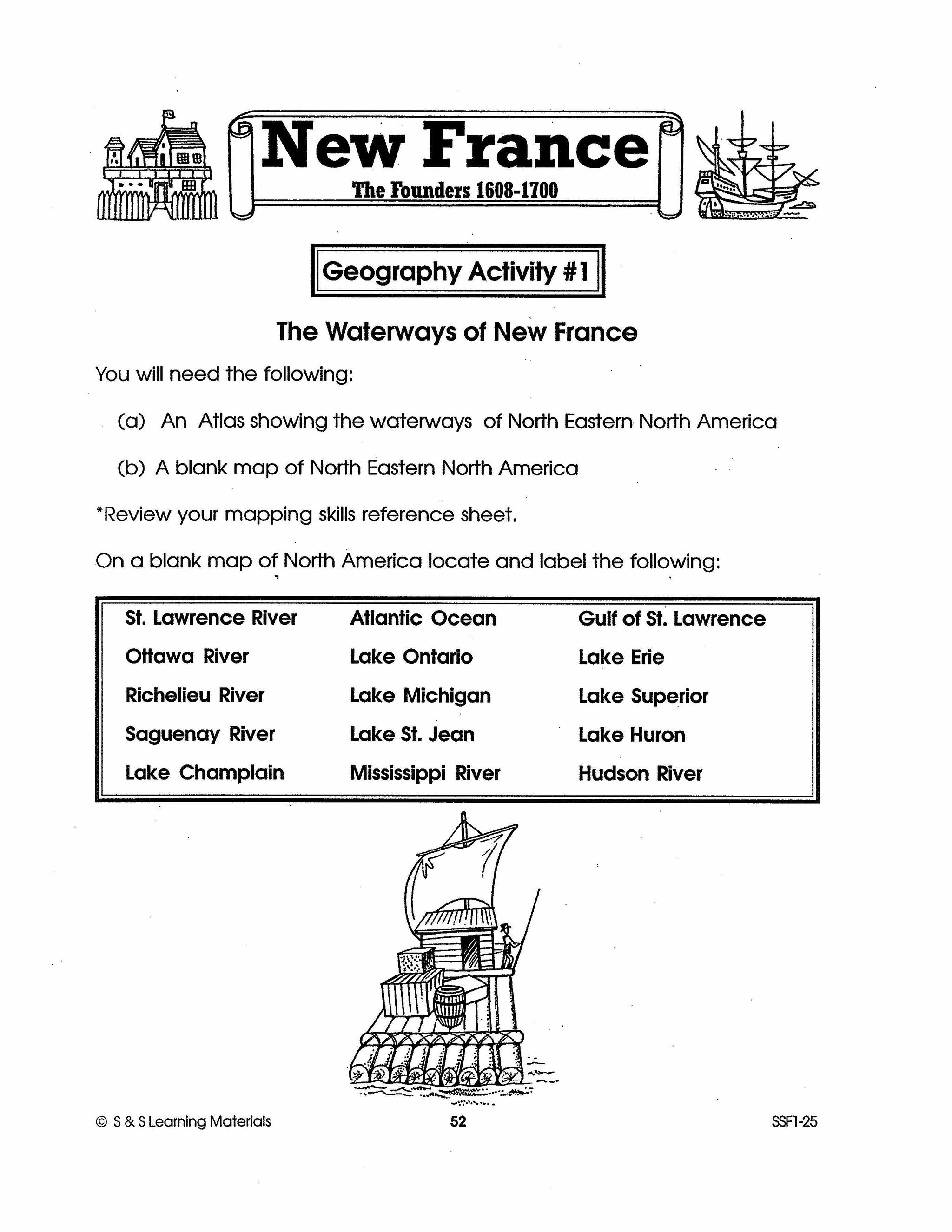 New France: The Founders 1608-1700: 10 Geography Activities Gr. 7-8