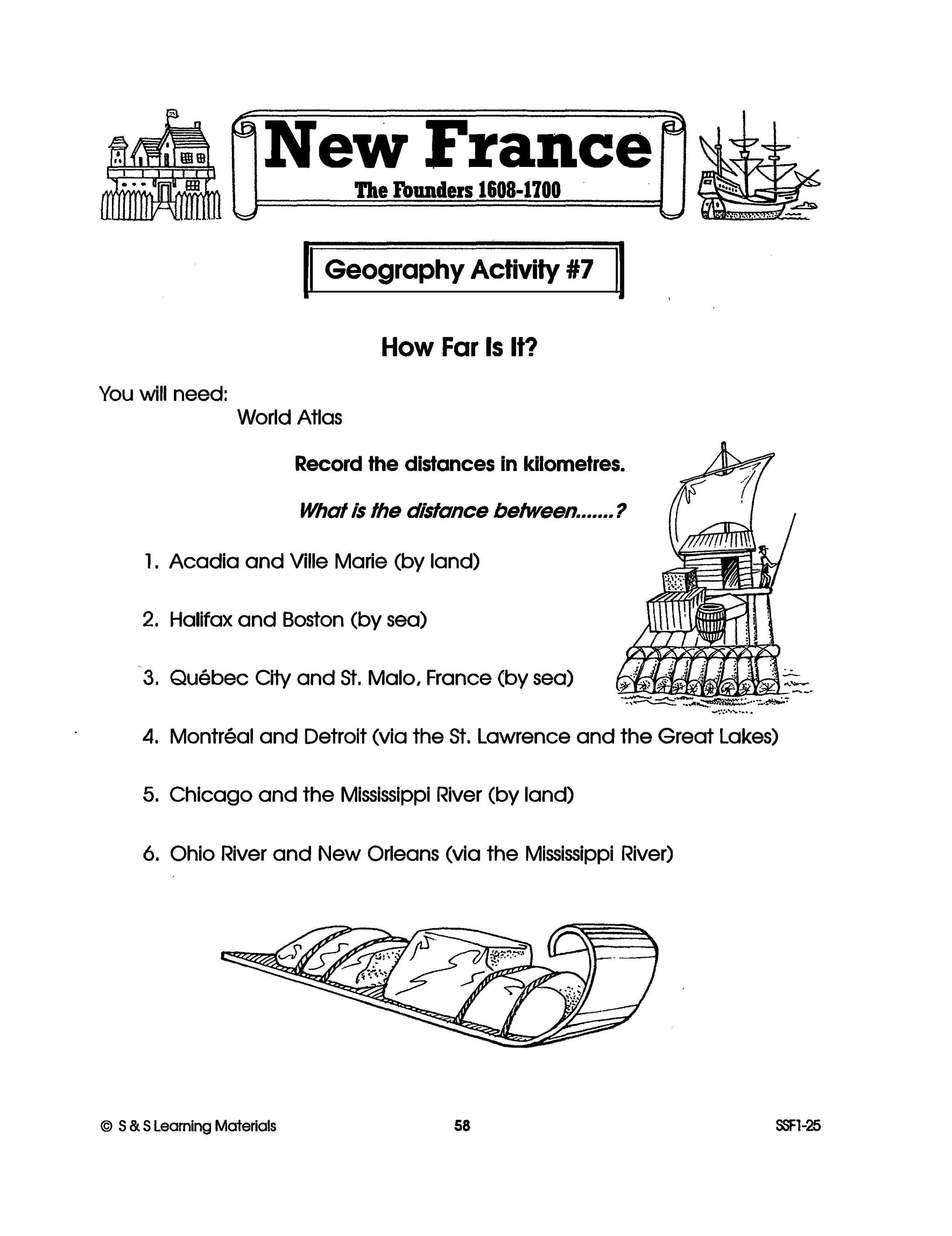 New France: The Founders 1608-1700: 10 Geography Activities Gr. 7-8