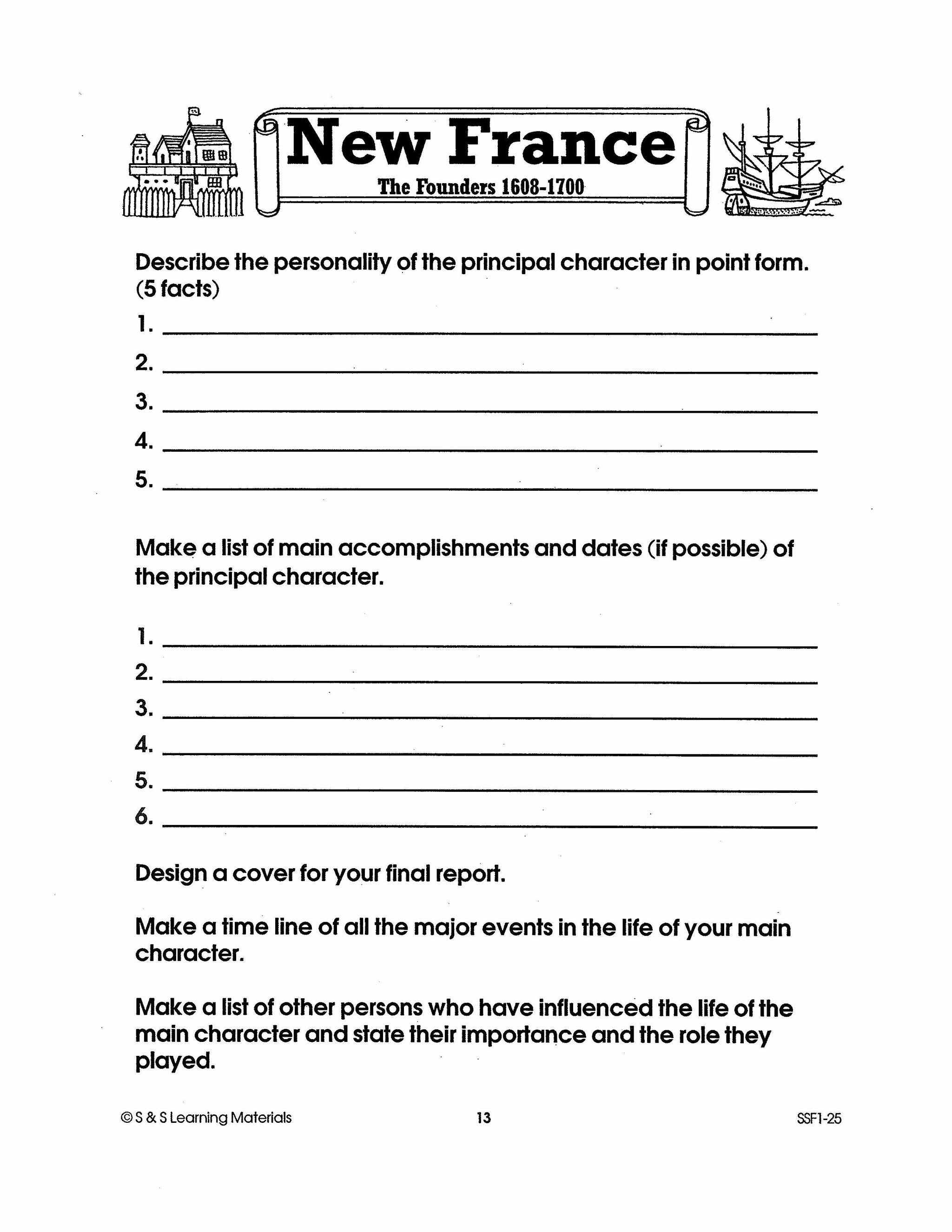 New France: The Founders 1608-1700: 10 Research Activities Gr. 7-8