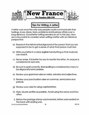 New France: The Founders 1608-1700: 10 Creative Activities Gr. 7-8