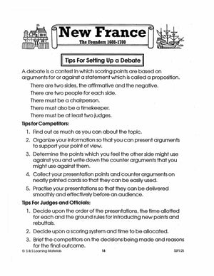 New France: The Founders 1608-1700: 10 Creative Activities Gr. 7-8