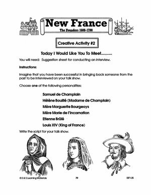 New France: The Founders 1608-1700: 10 Creative Activities Gr. 7-8