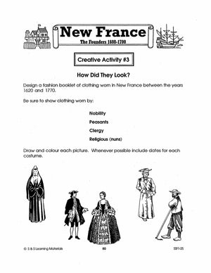 New France: The Founders 1608-1700: 10 Creative Activities Gr. 7-8