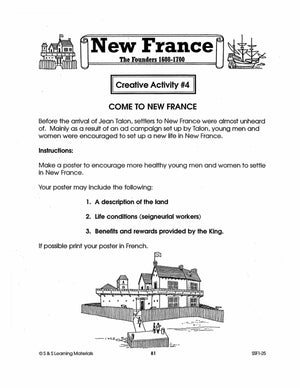 New France: The Founders 1608-1700: 10 Creative Activities Gr. 7-8