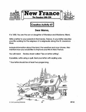 New France: The Founders 1608-1700: 10 Creative Activities Gr. 7-8