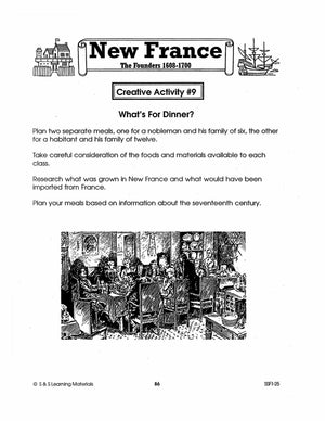 New France: The Founders 1608-1700: 10 Creative Activities Gr. 7-8