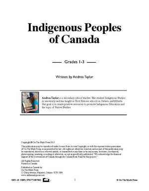 Indigenous Peoples of Canada Grades 1-3