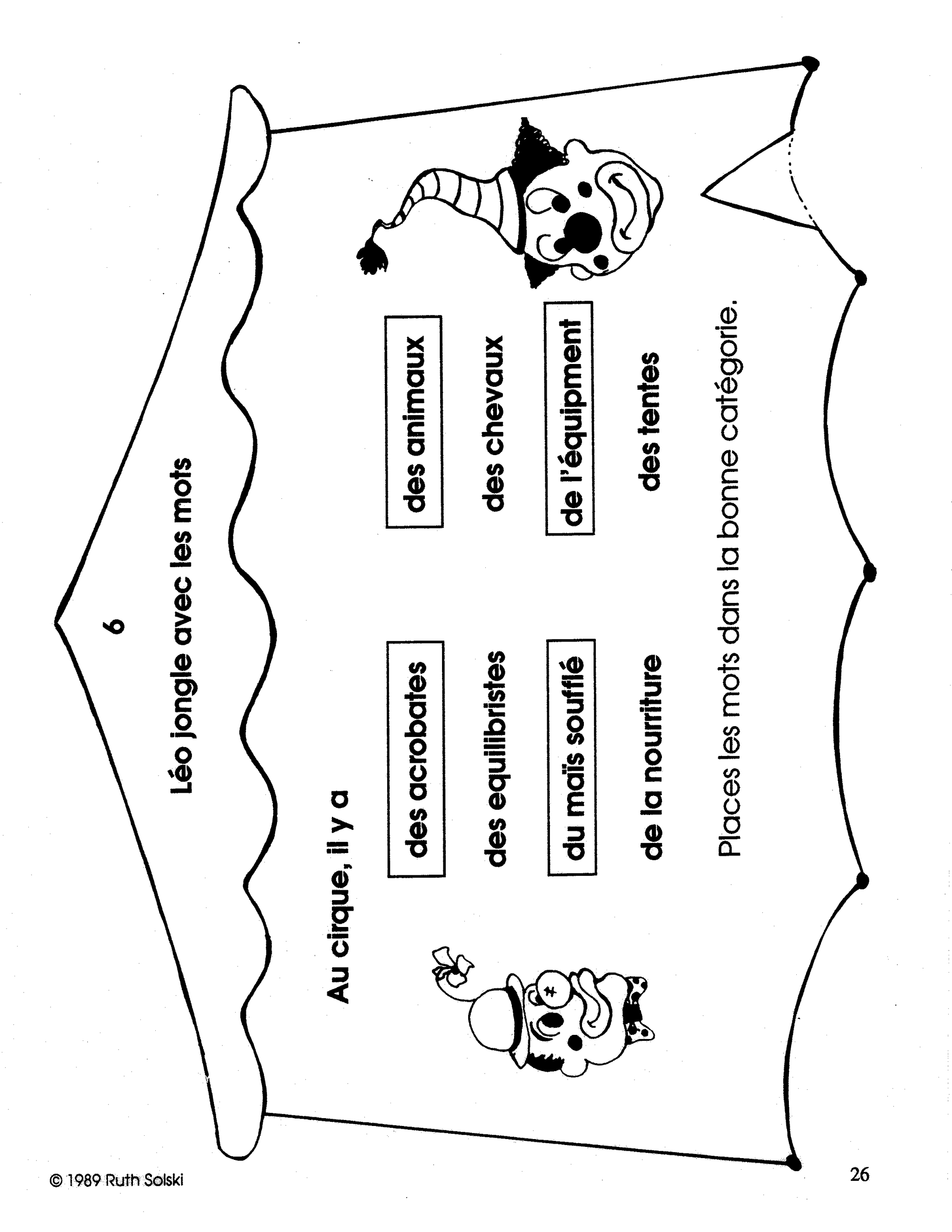 Allons au cirque! 1e à 3e année