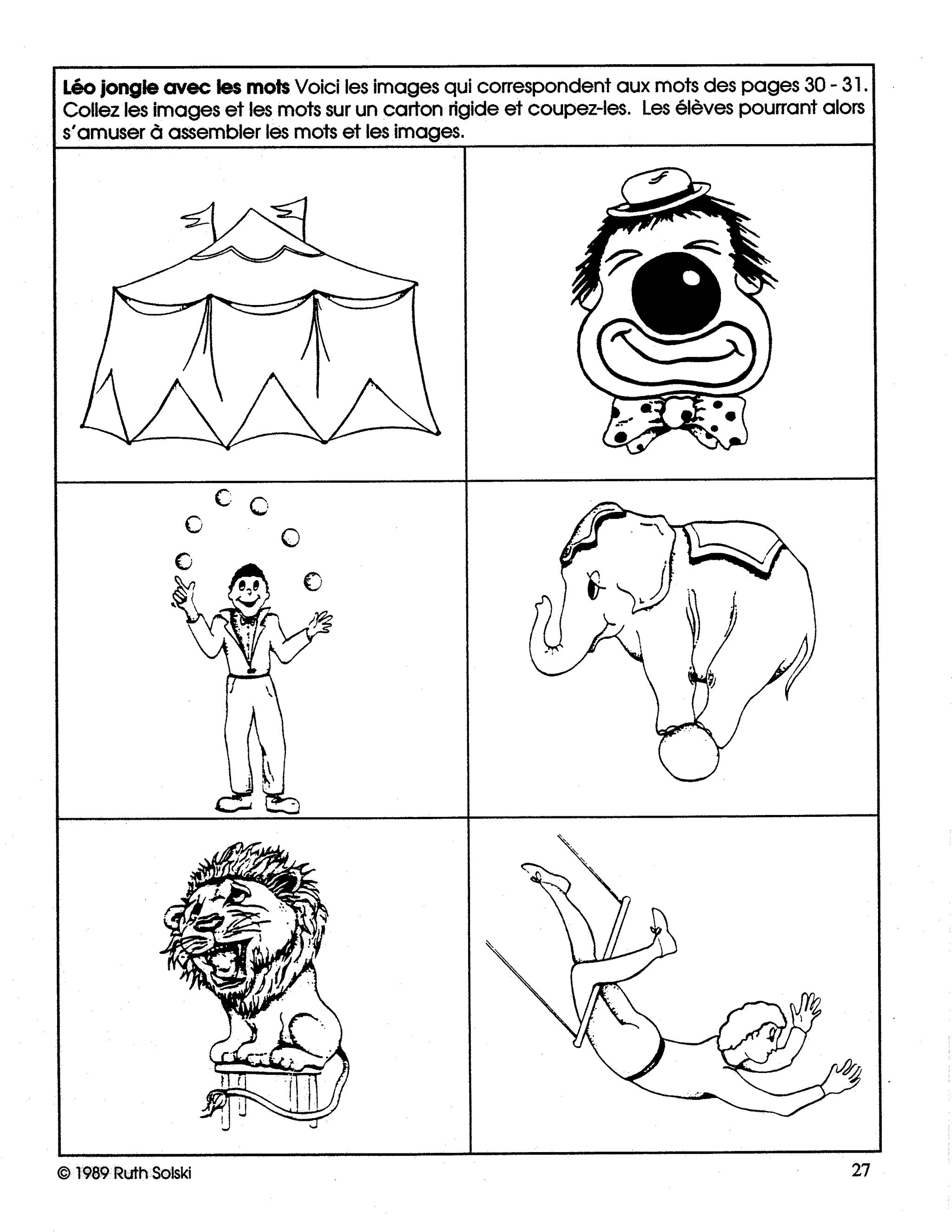 Allons au cirque! 1e à 3e année