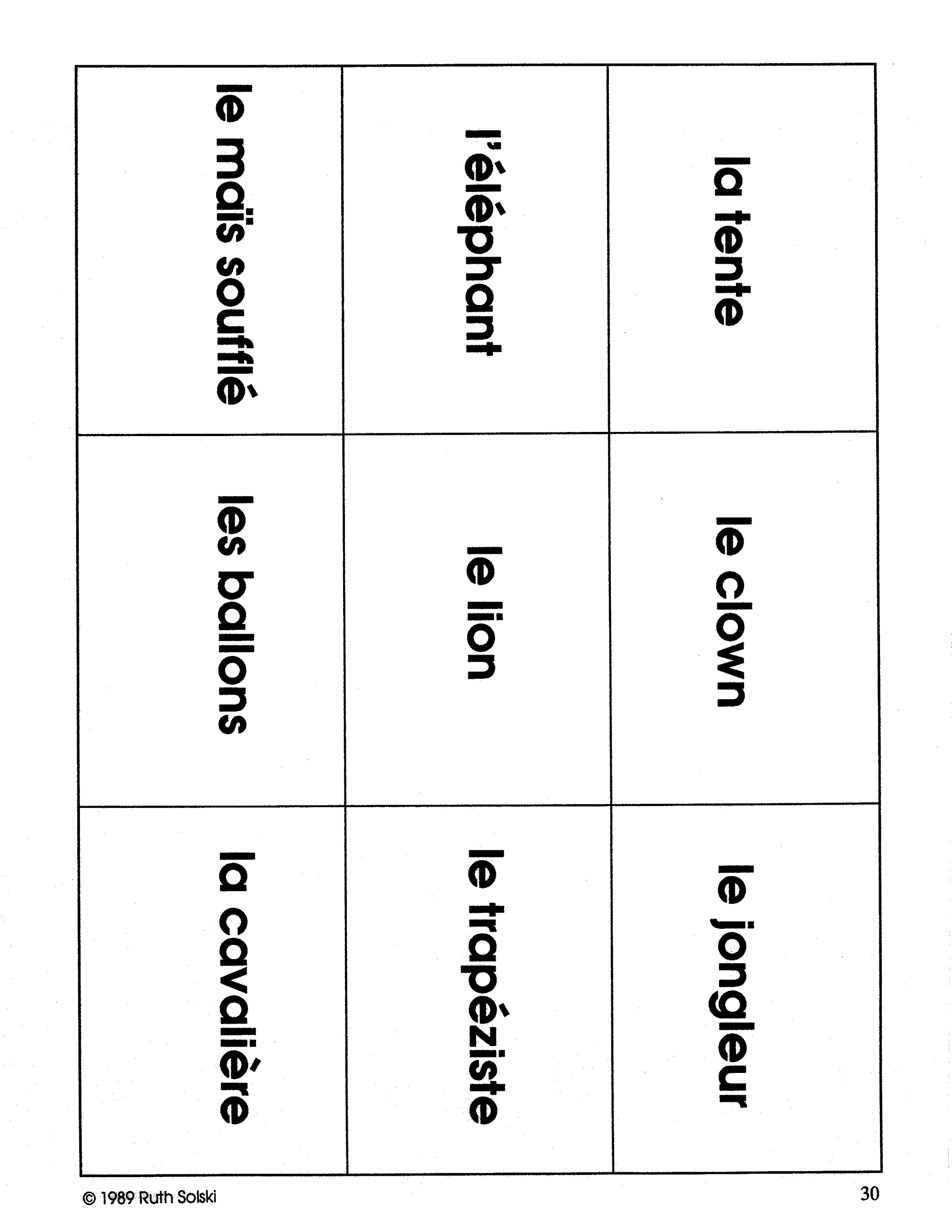 Allons au cirque! 1e à 3e année