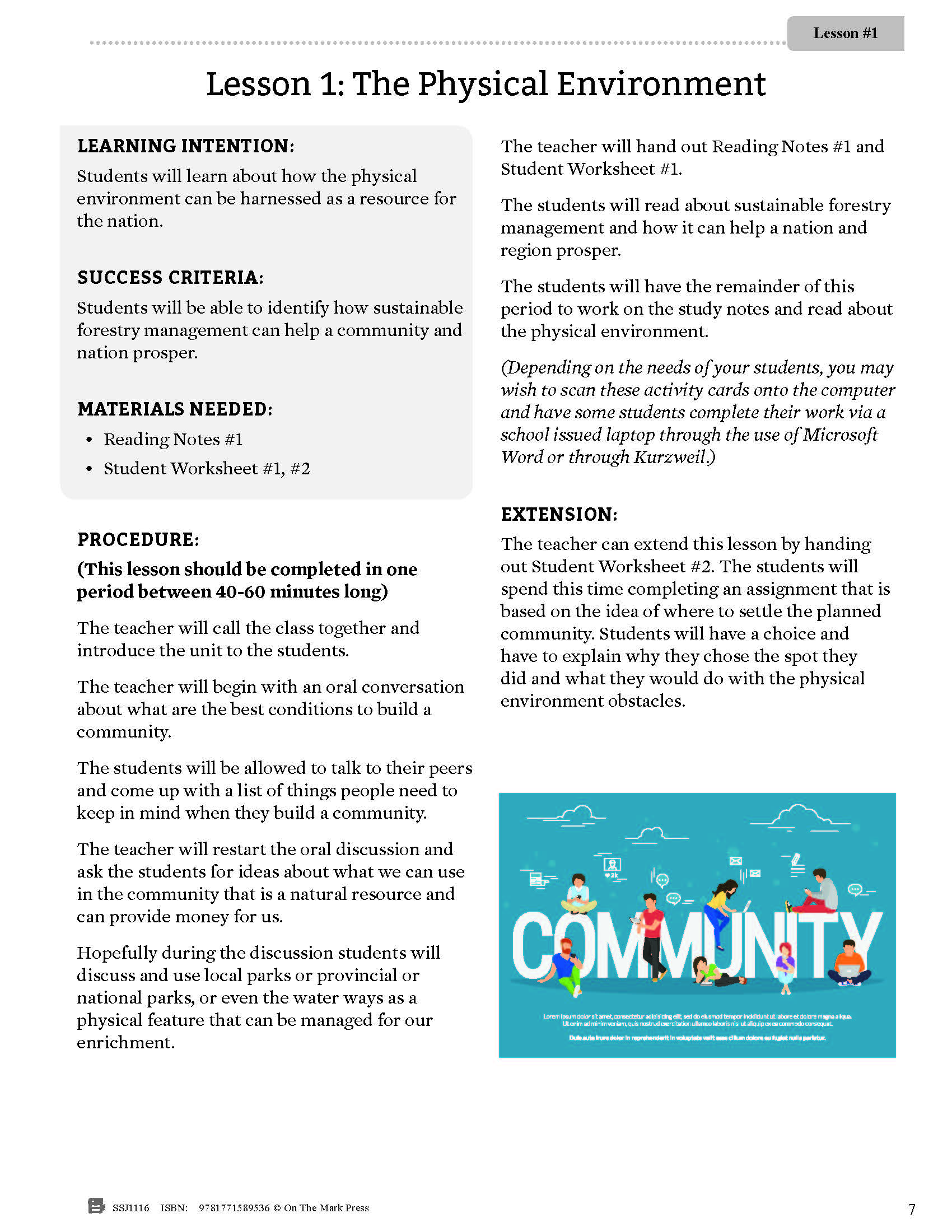 Global Settlement Patterns and Sustainability Grade 8 Ontario Curriculum