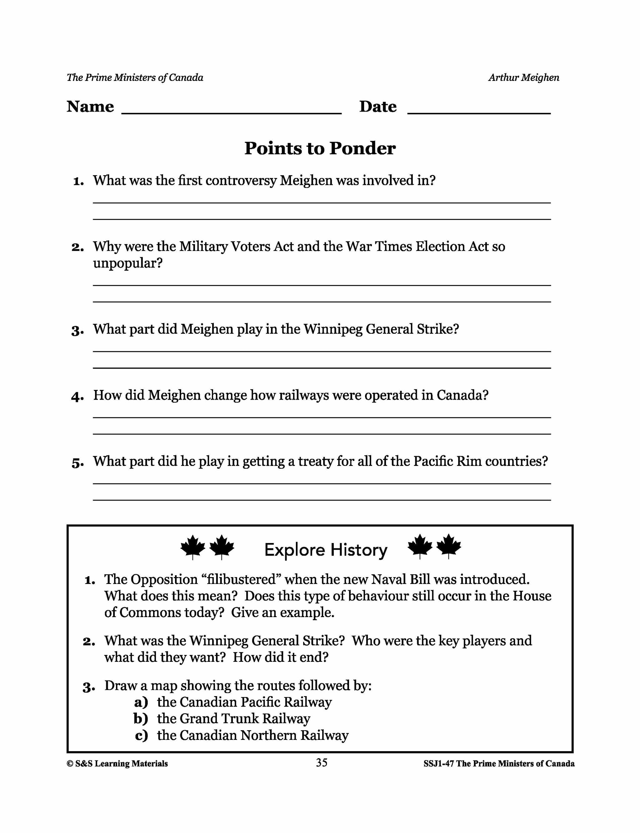 Arthur Meighen Lesson Plan Gr. 4-8