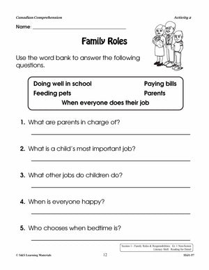 Family Roles & Responsbilities; Community Contributions Cdn Comp. Gr. 1-2