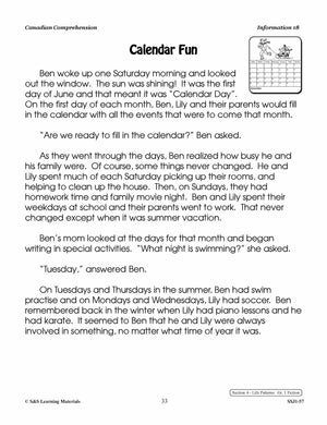 Canadian Life Patterns & Family History Cdn Reading Comp. Grades 1-2