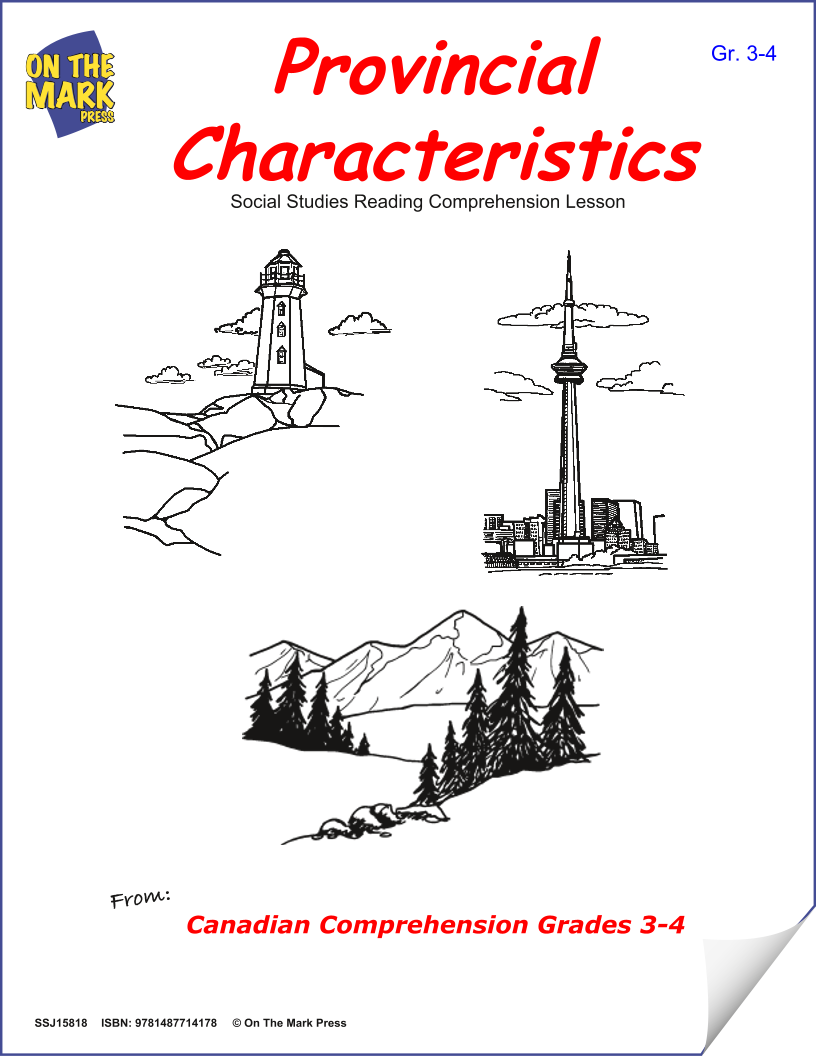 Provincial Characteristics: A Cdn Social Studies Reading Lesson  Gr. 3-4