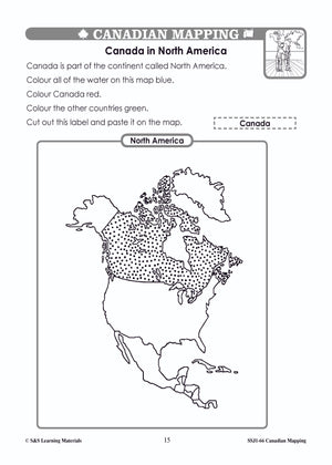 Canada's Shape & Location Mapping Worksheets Grades 1-2