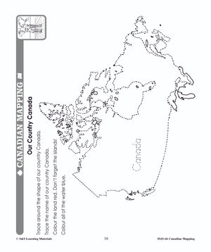 Canada's Shape & Location Mapping Worksheets Grades 1-2