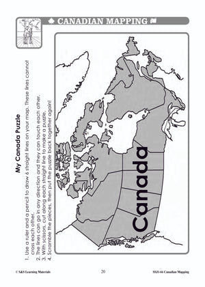 Canada's Shape & Location Mapping Worksheets Grades 1-2