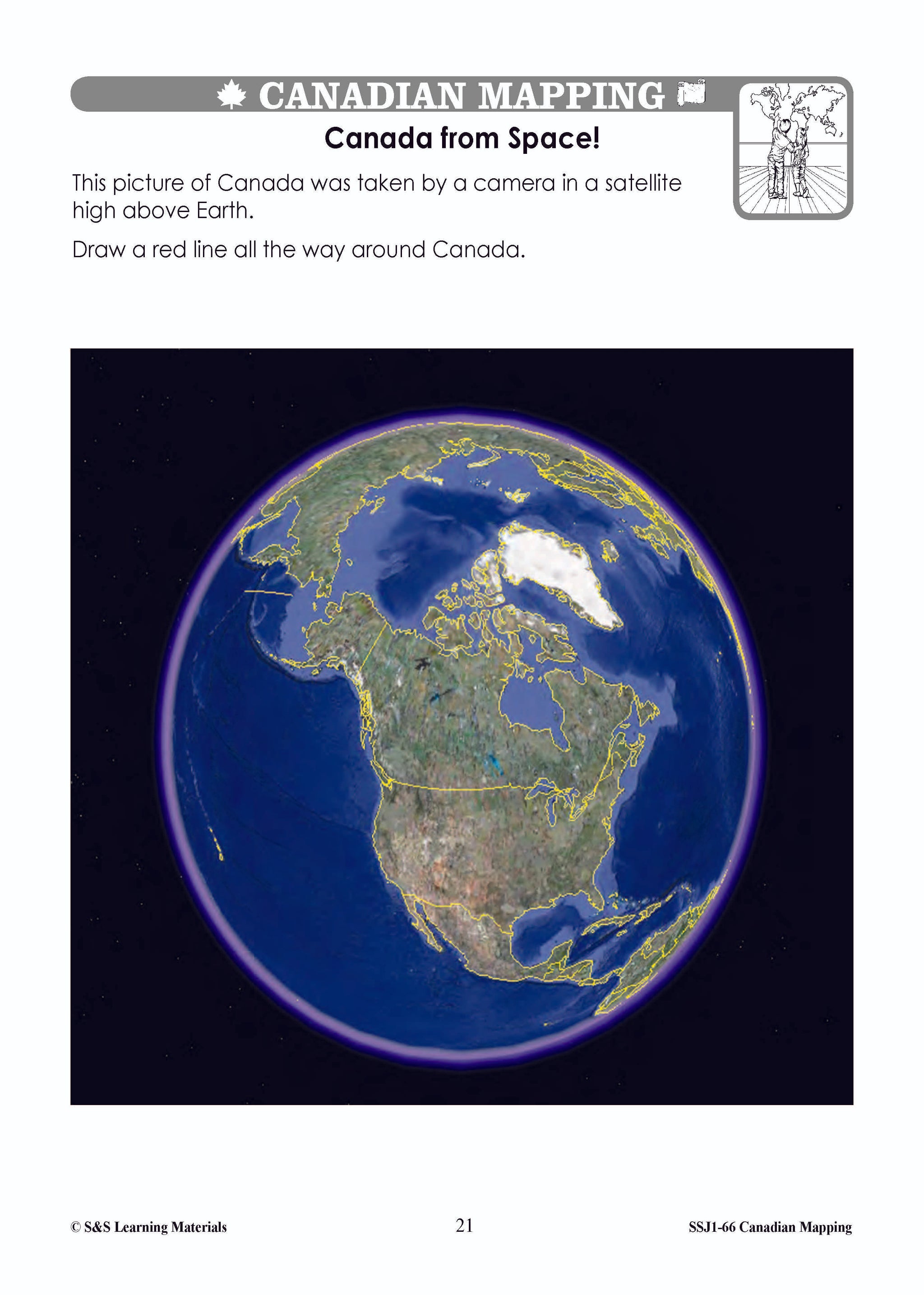 Canada's Shape & Location Mapping Worksheets Grades 1-2