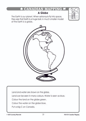 Canada's Shape & Location Mapping Worksheets Grades 1-2