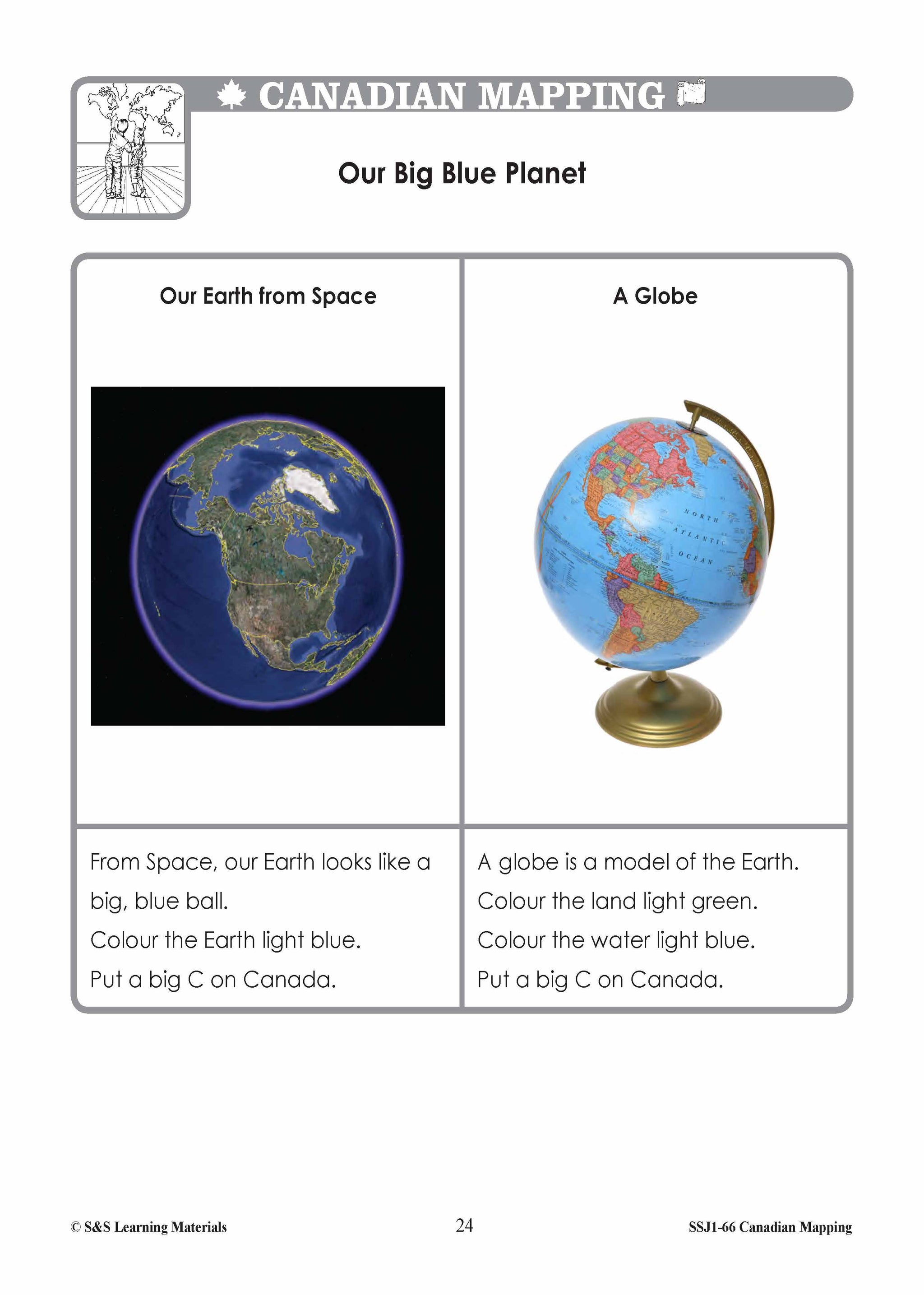 Canada's Shape & Location Mapping Worksheets Grades 1-2