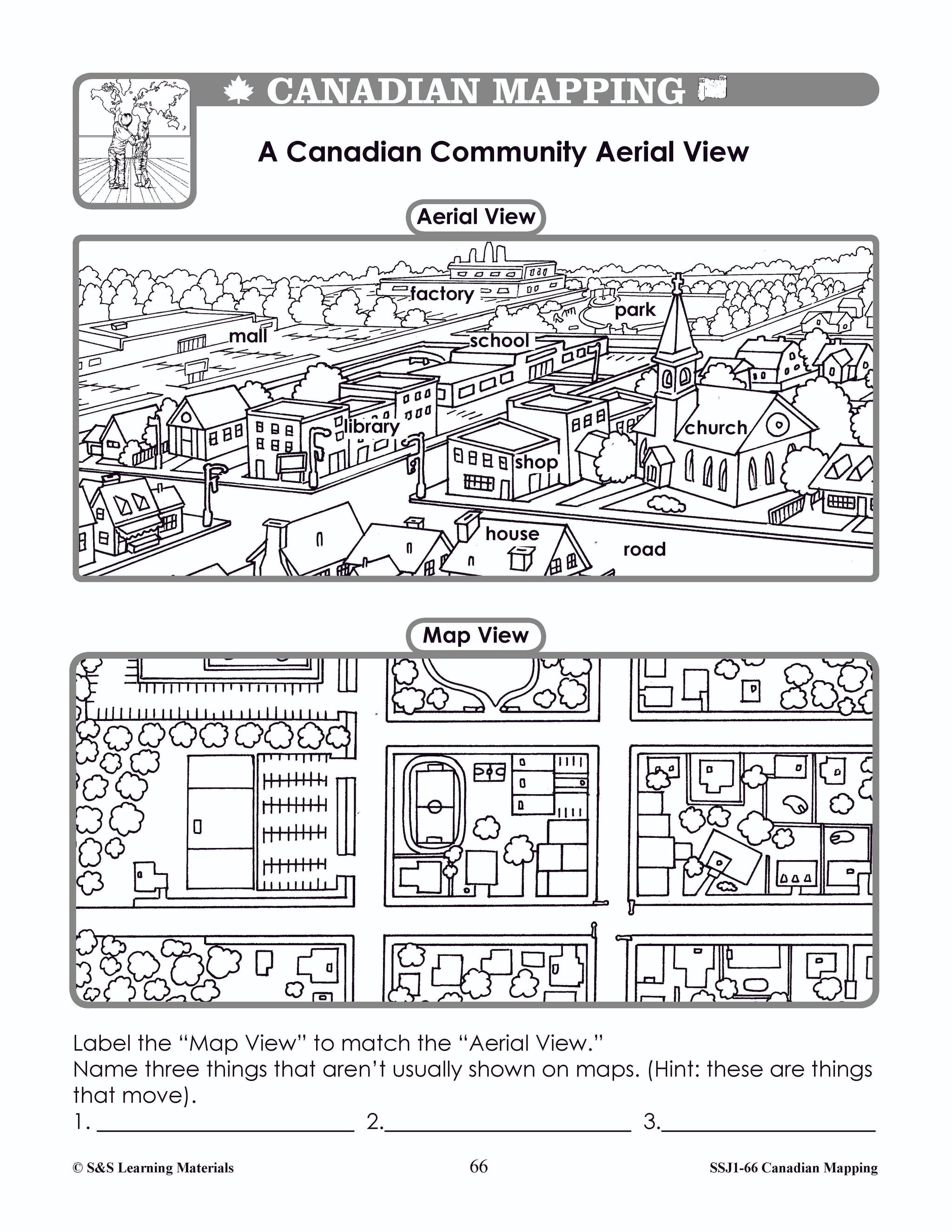 Canadian Communitites Mapping Worksheets Grades 1-2