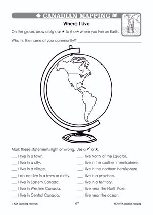 Canadian Communitites Mapping Worksheets Grades 1-2