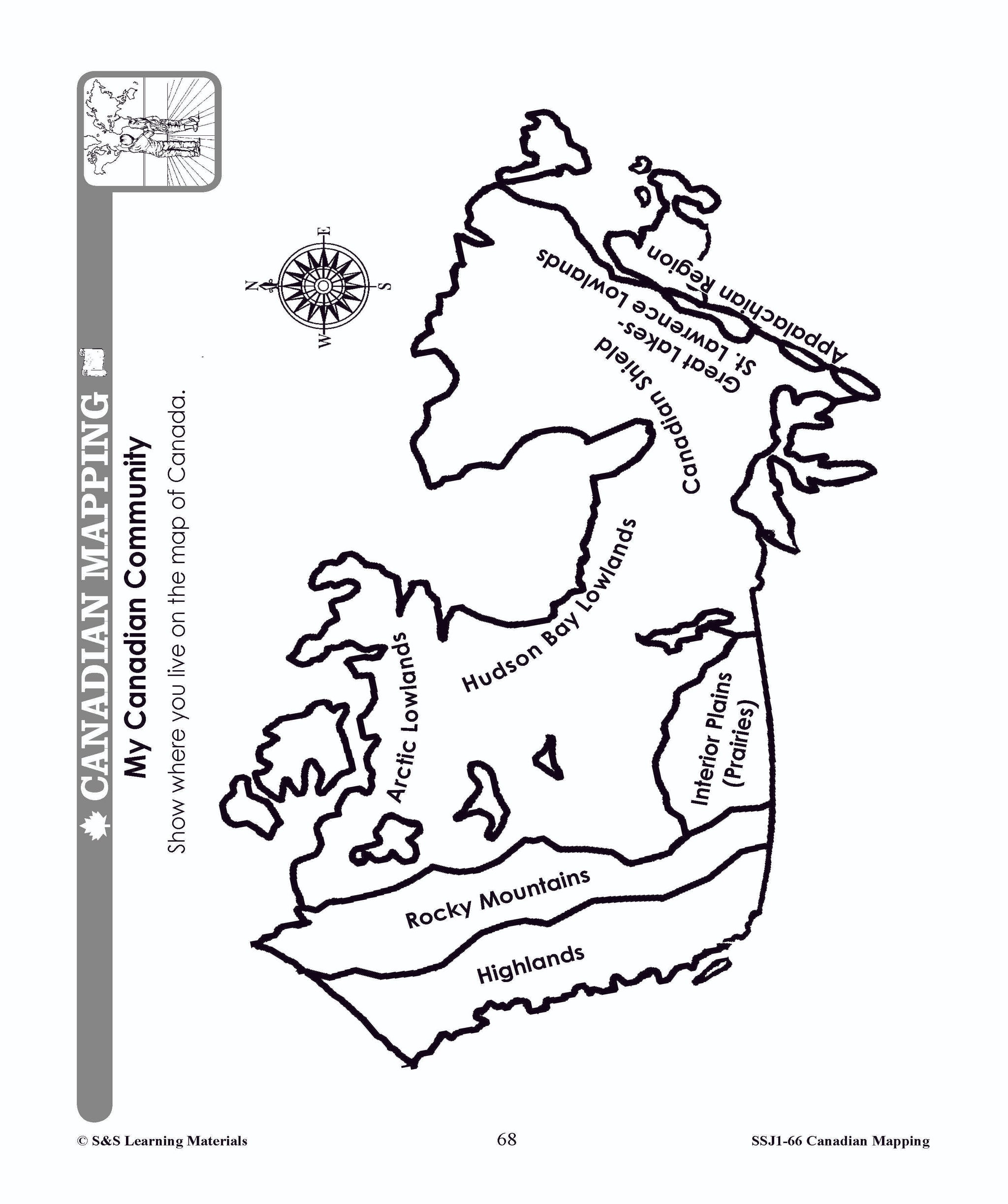 Canadian Communitites Mapping Worksheets Grades 1-2