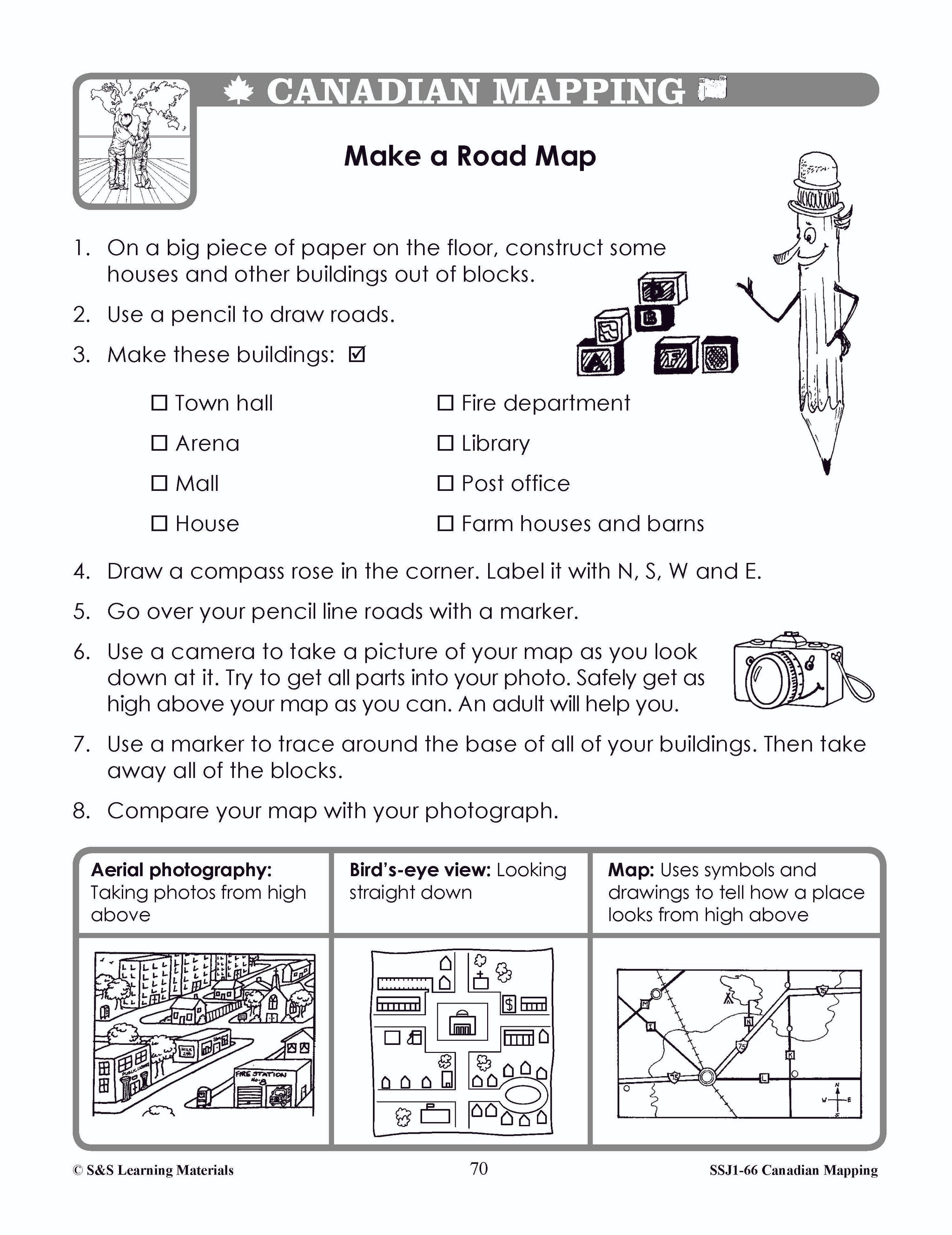Canadian Communitites Mapping Worksheets Grades 1-2