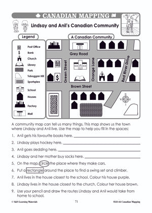 Canadian Communitites Mapping Worksheets Grades 1-2