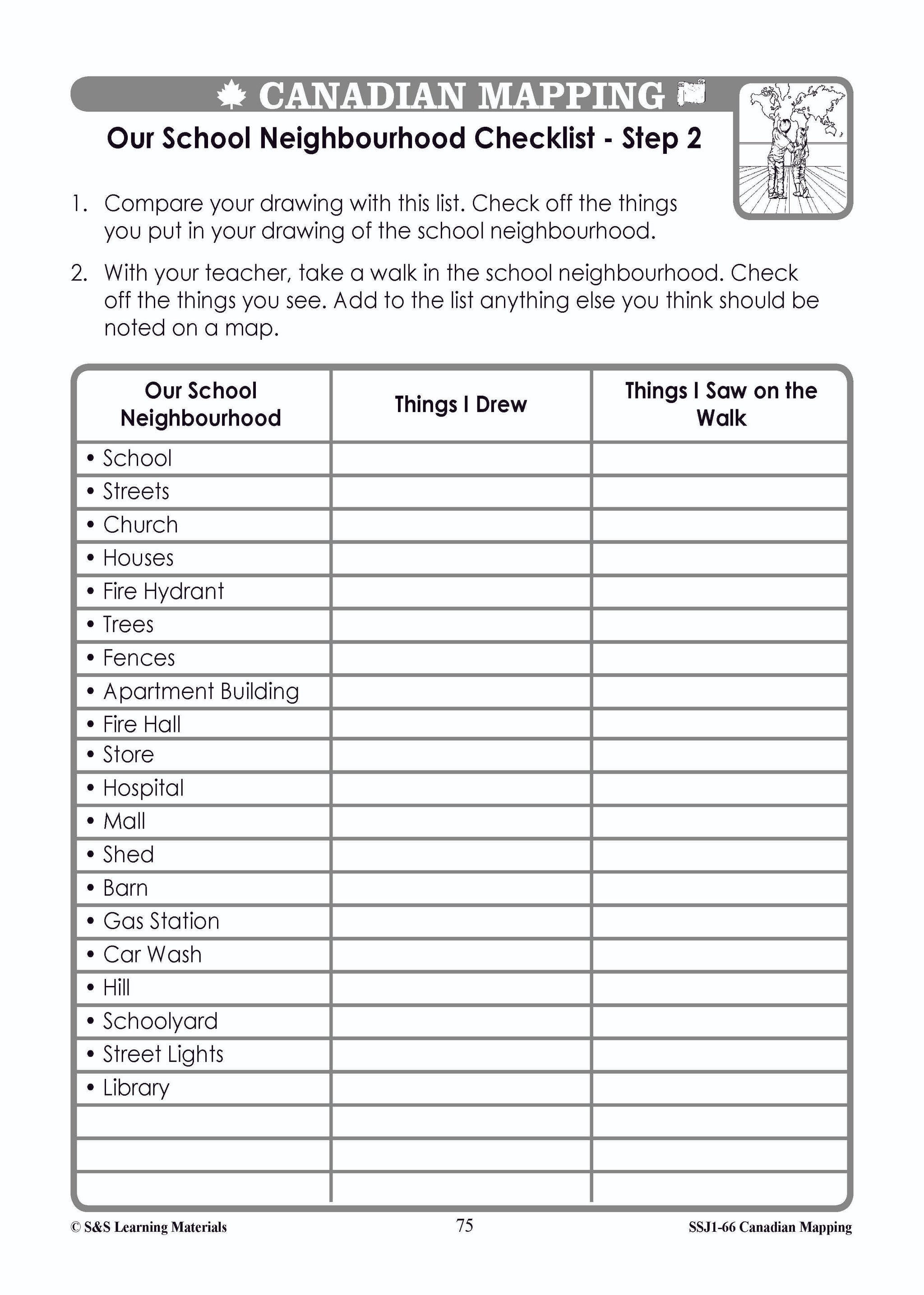 Canadian Communitites Mapping Worksheets Grades 1-2