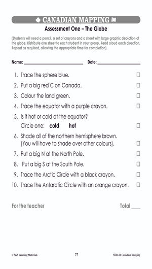 Canadian Communitites Mapping Worksheets Grades 1-2