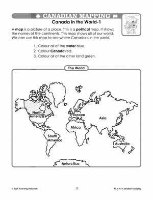Canada's Shape & Location Mapping Worksheets Grades 2-3
