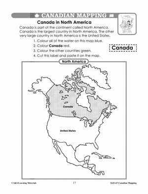 Canada's Shape & Location Mapping Worksheets Grades 2-3