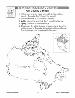 Canada's Shape & Location Mapping Worksheets Grades 2-3