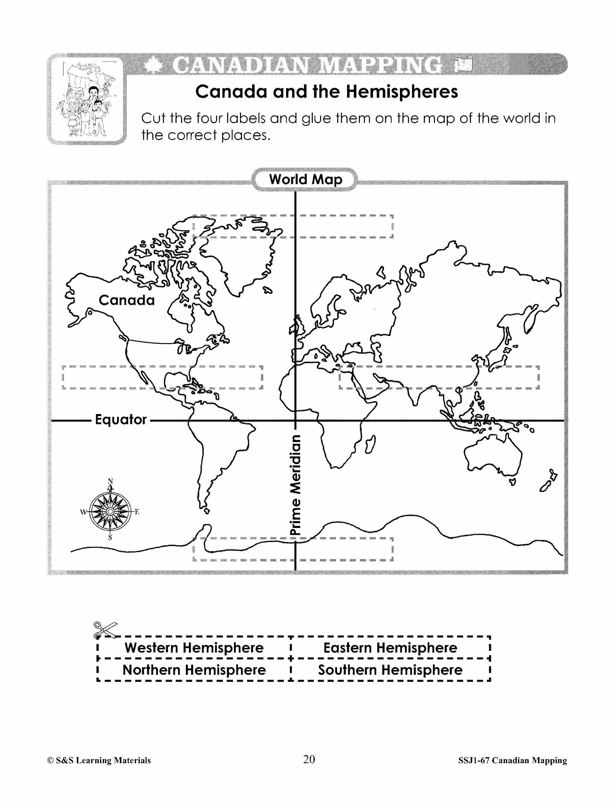 Canada's Shape & Location Mapping Worksheets Grades 2-3