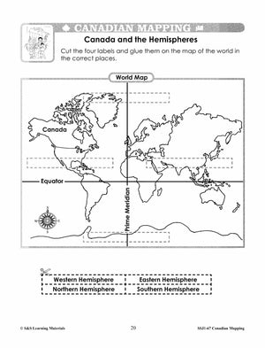 Canada's Shape & Location Mapping Worksheets Grades 2-3