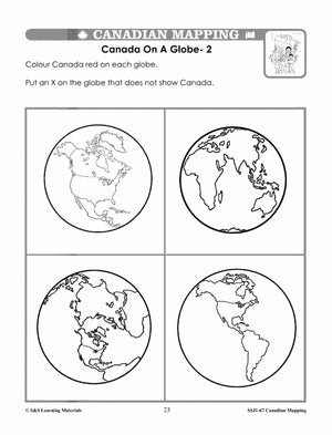 Canada's Shape & Location Mapping Worksheets Grades 2-3