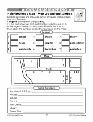 Canada Maps & Map Features Worksheets Grades 2-3