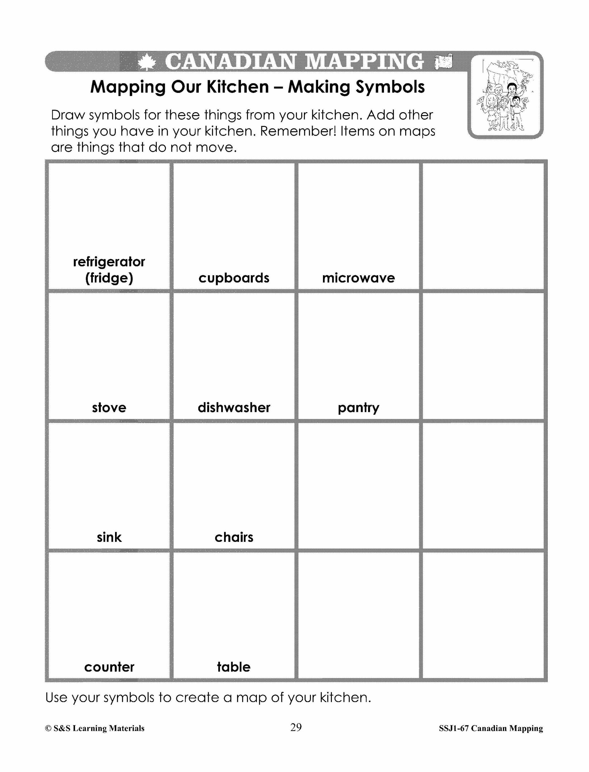 Canada Maps & Map Features Worksheets Grades 2-3