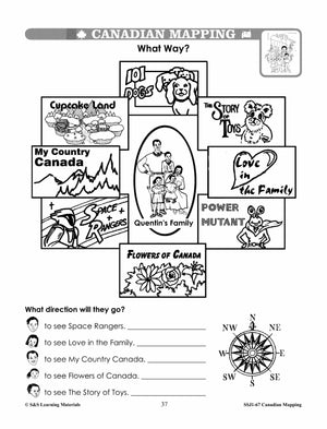 Canada Maps & Map Features Worksheets Grades 2-3
