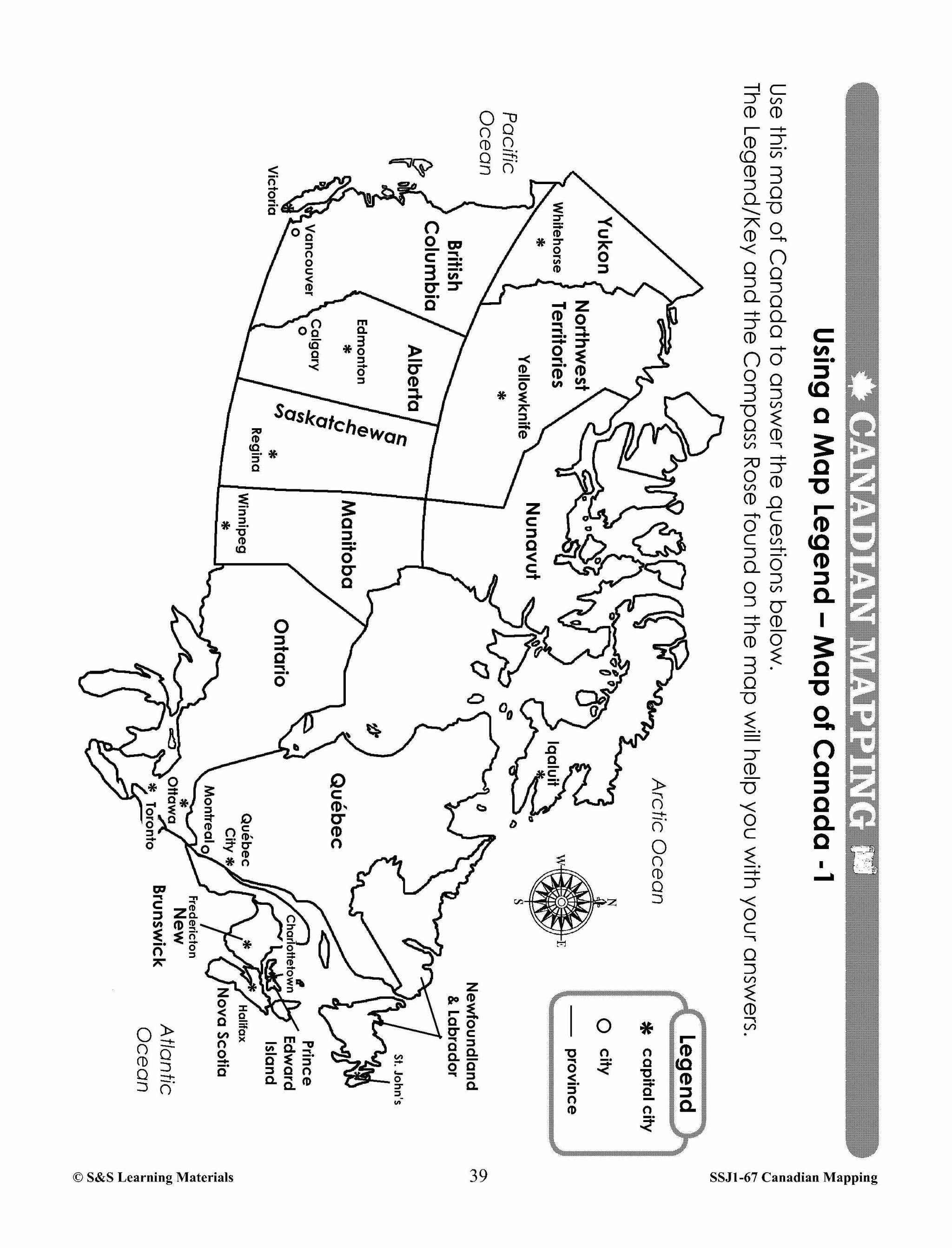 Canada Maps & Map Features Worksheets Grades 2-3