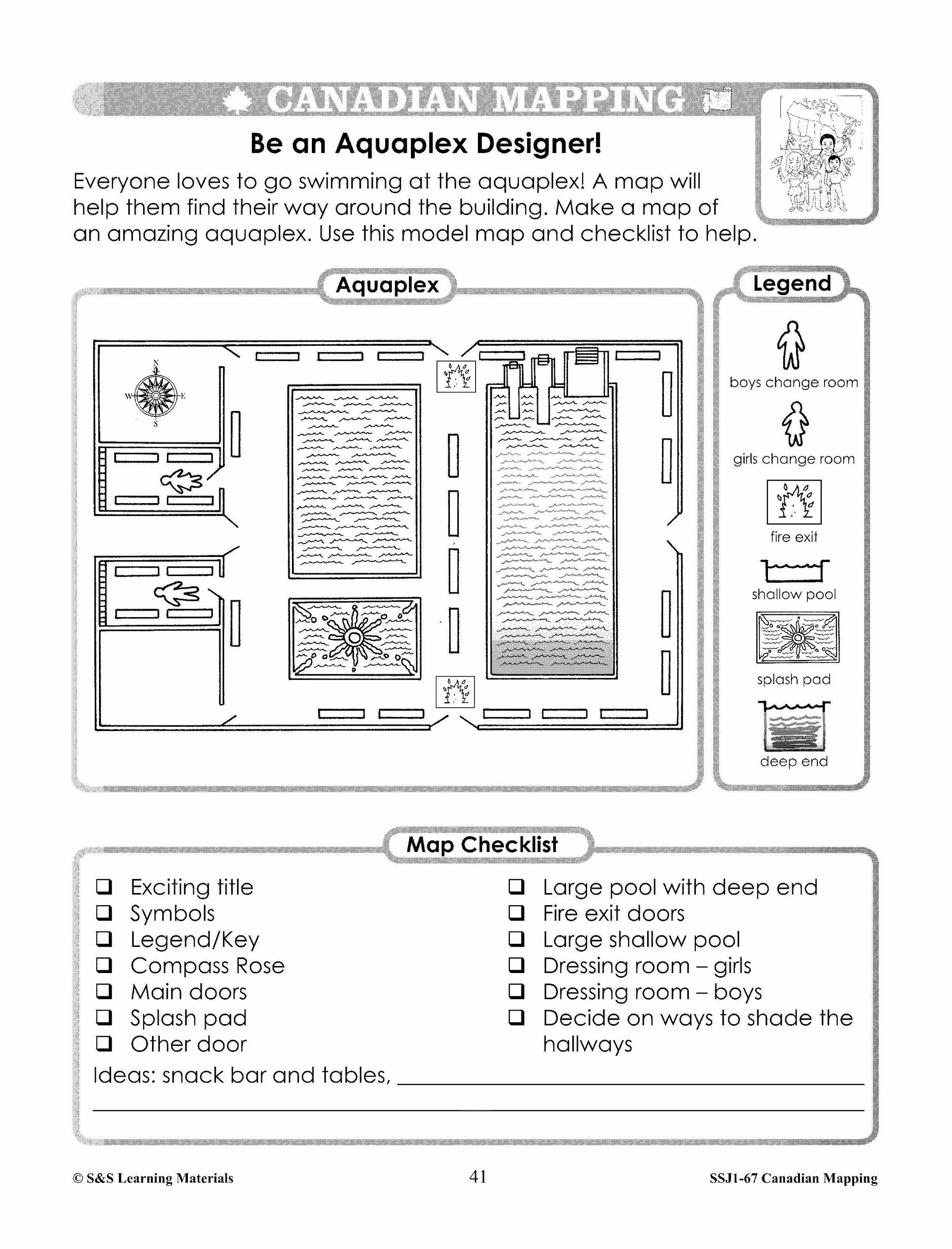 Canada Maps & Map Features Worksheets Grades 2-3