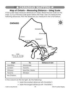Canada Maps & Map Features Worksheets Grades 2-3
