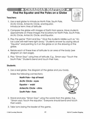 Canada Maps & Map Features Worksheets Grades 2-3