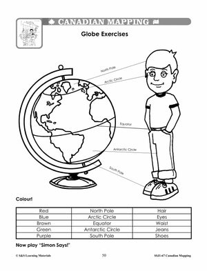 Canada Maps & Map Features Worksheets Grades 2-3