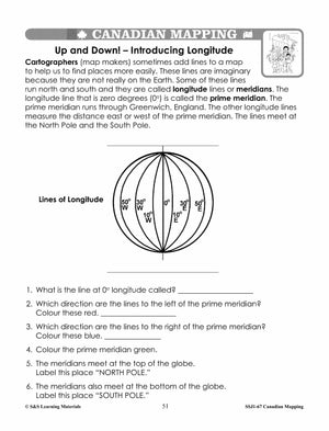 Canada Maps & Map Features Worksheets Grades 2-3