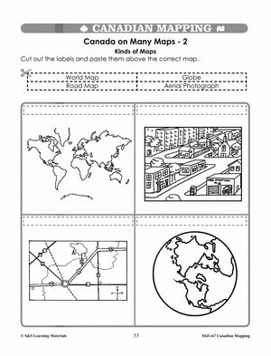 Canada Maps & Map Features Worksheets Grades 2-3