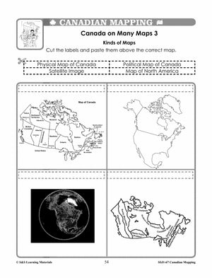 Canada Maps & Map Features Worksheets Grades 2-3