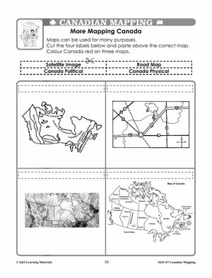 Canada Maps & Map Features Worksheets Grades 2-3